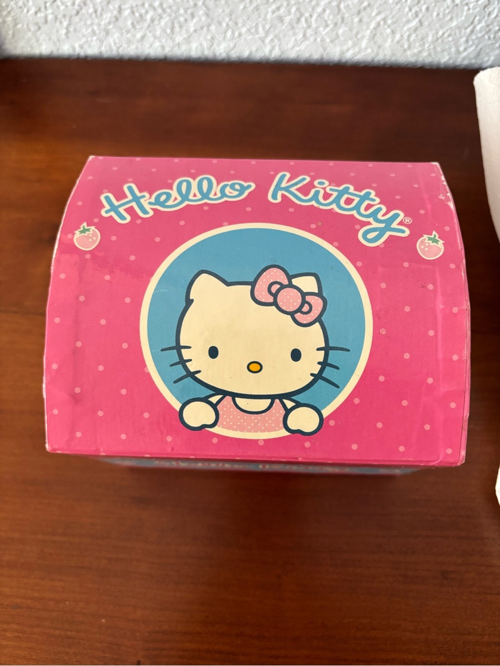 Vintage 1999 Sanrio Hello Kitty Medium Dome Storage Box Colorbok Flying Colors